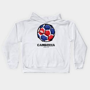 Cambodia Football Country Flag Kids Hoodie